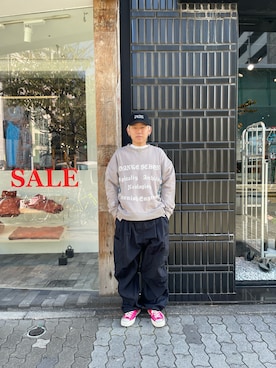 「DANKE SCHON（ダンケシェーン）のアイテム（スウェット）」を使った、たいせいさん（メンズ・172cm）の冬コーディネート