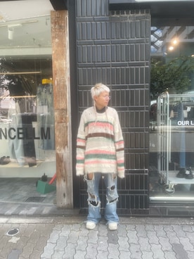 「WHITELAND（ホワイトランド）のアイテム（ニット/セーター）」を使った、たいせいさん（メンズ・172cm）の秋コーディネート