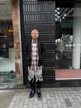 「WHITELAND（ホワイトランド）のアイテム（シャツ/ブラウス）」を使った、たいせいさん（メンズ・172cm）の春コーディネート