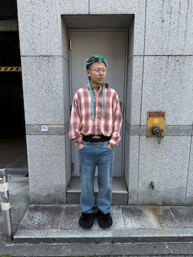 「WHITELAND（ホワイトランド）のアイテム（シャツ/ブラウス）」を使った、たいせいさん（メンズ・172cm）の春コーディネート