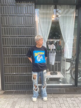 「WHITELAND（ホワイトランド）のアイテム（Tシャツ/カットソー）」を使った、たいせいさん（メンズ・172cm）の夏コーディネート