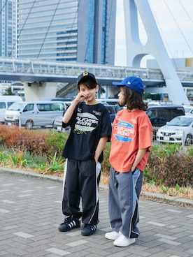 「ペアマノンストリート」｜「アイテム（パンツ）」を使った、PAIRMANON STREETさん（キッズ・123cm）の夏コーディネート