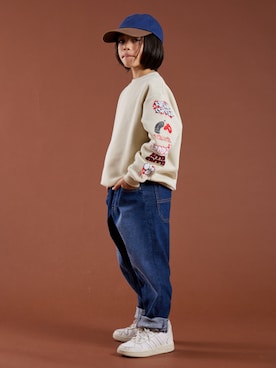 「袖プリント」｜PAIRMANON STREETさん（キッズ・110cm）の冬コーディネート