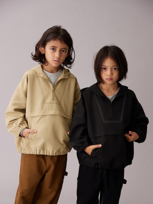 セール】【PAIRMANON STREET】配色ステッチ アノラック フード