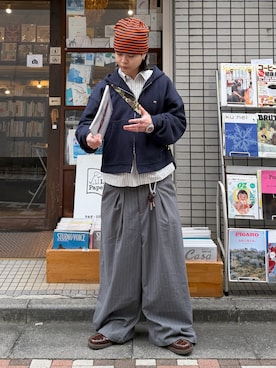 「アイテム（モカシン/デッキシューズ）」を使った、riku226さん（メンズ・168cm・20代）の冬コーディネート