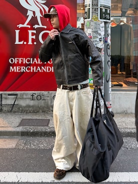 「PRADA（プラダ）のアイテム」を使った、riku226さん（メンズ・168cm）の冬コーディネート