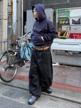 「アイテム（スニーカー）」を使った、riku226さん（メンズ・168cm）の冬コーディネート