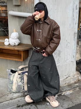 「アイテム（帽子）」を使った、riku226さん（メンズ・168cm）の春コーディネート