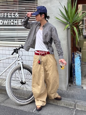 「アイテム（キャップ）」を使った、riku226さん（メンズ・168cm）の秋コーディネート