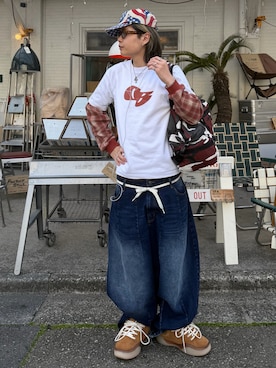 「Supreme （シュプリーム）のアイテム（キャップ、その他）」を使った、riku226さん（メンズ・168cm）の春コーディネート