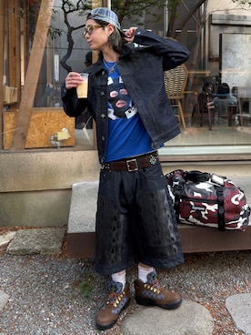 「Timberland（ティンバーランド）のアイテム（ブーツ、ブラウン系）」を使った、riku226さん（メンズ・168cm）の春コーディネート