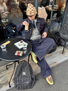 「MLB（メジャーリーグベースボール）のアイテム」を使った、riku226さん（メンズ・168cm）の冬コーディネート