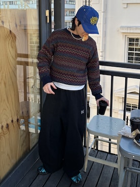 「Needles（ニードルス）のアイテム」を使った、riku226さん（メンズ・168cm）の冬コーディネート