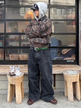 「アイテム（帽子）」を使った、riku226さん（メンズ・168cm）の冬コーディネート