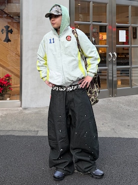 「アイテム（帽子）」を使った、riku226さん（メンズ・168cm）の冬コーディネート