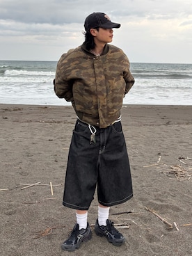 「アイテム（帽子）」を使った、riku226さん（メンズ・168cm）の冬コーディネート