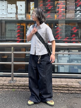 「アイテム（ローファー）」を使った、riku226さん（メンズ・168cm）の夏コーディネート