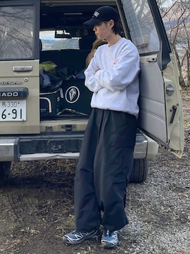 「Supreme （シュプリーム）のアイテム（帽子）」を使った、riku226さん（メンズ・168cm）の春コーディネート