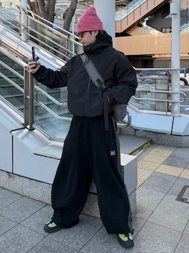 「アイテム（ナイロンジャケット）」を使った、riku226さん（メンズ・168cm）の冬コーディネート