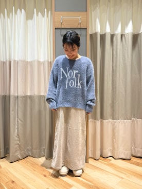 「ロゴニット」｜「アイテム（ワンピース/ドレス）」を使った、seiraさん（レディース・150cm）の秋コーディネート