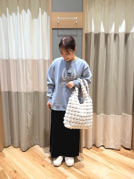 「Samansa Mos2 blue（サマンサモスモスブルー）のアイテム（ハンドバッグ）」を使った、seiraさん（レディース・150cm）の冬コーディネート