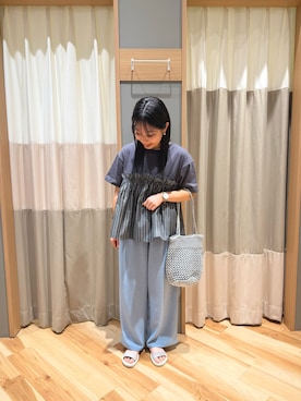 「Samansa Mos2 blue（サマンサモスモスブルー）のアイテム（パンツ）」を使った、seiraさん（レディース・150cm）の春コーディネート