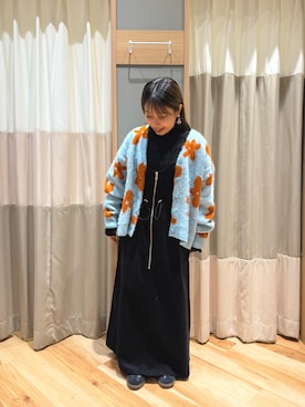 「Samansa Mos2 blue（サマンサモスモスブルー）のアイテム（ワンピース）」を使った、seiraさん（レディース・150cm）の冬コーディネート
