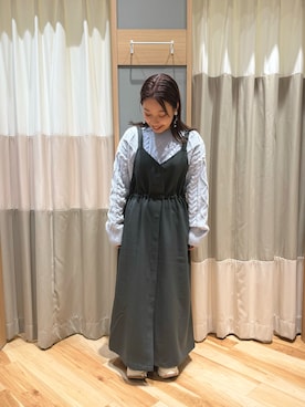 「ケーブルニット」｜「アイテム（ワンピース）」を使った、seiraさん（レディース・150cm）の冬コーディネート