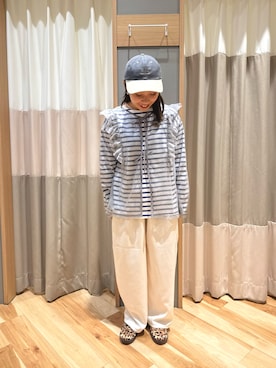 「Samansa Mos2 blue（サマンサモスモスブルー）のアイテム（帽子）」を使った、seiraさん（レディース・150cm）の春コーディネート