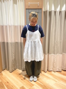 「アイテム（ドレスシューズ、ベージュ系）」を使った、seiraさん（レディース・150cm）の夏コーディネート