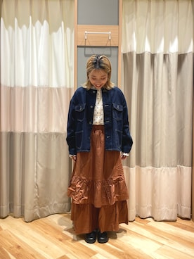 「サマンサ モスモス(Samansa Mos2)」｜「アイテム（デニムジャケット）」を使った、seiraさん（レディース・150cm）の夏コーディネート