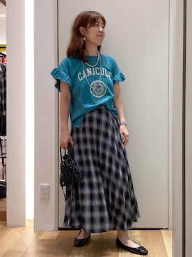 「アイテム（バレエシューズ）」を使った、Juntaさん（レディース・157cm・30代）の夏コーディネート