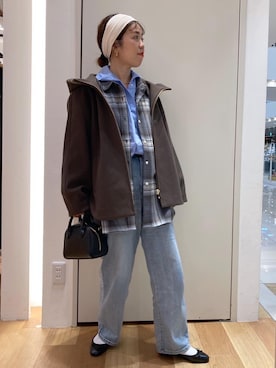 「アイテム（バレエシューズ）」を使った、Juntaさん（レディース・157cm）の秋コーディネート