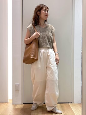 「アイテム（ベスト）」を使った、Juntaさん（レディース・157cm・30代）の夏コーディネート