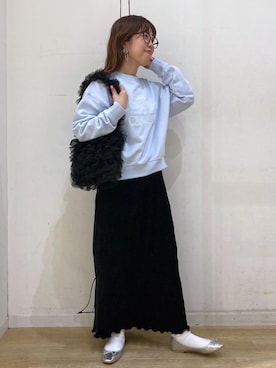「ROPÉ PICNIC」｜「アイテム（スウェット）」を使った、Juntaさん（レディース・157cm）の冬コーディネート