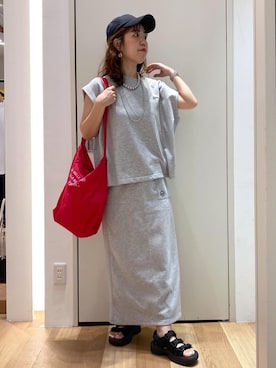 「アイテム（キャップ）」を使った、Juntaさん（レディース・157cm・30代）の夏コーディネート