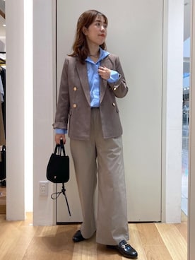「ROPE' PICNIC（ロペピクニック）のキルティングベロアミニショルダーバッグ（ショルダーバッグ）」を使った、Juntaさん（レディース・157cm）の秋コーディネート