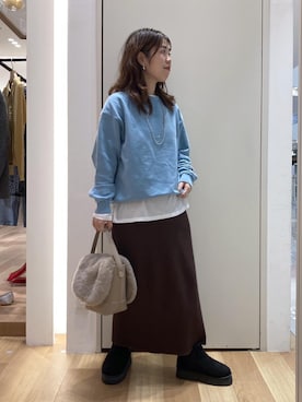 「アイテム（スウェット）」を使った、Juntaさん（レディース・157cm・30代）の冬コーディネート