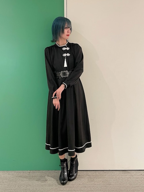 タッセル付チャイナワンピース（ワンピース）｜axes femme（アクシーズ