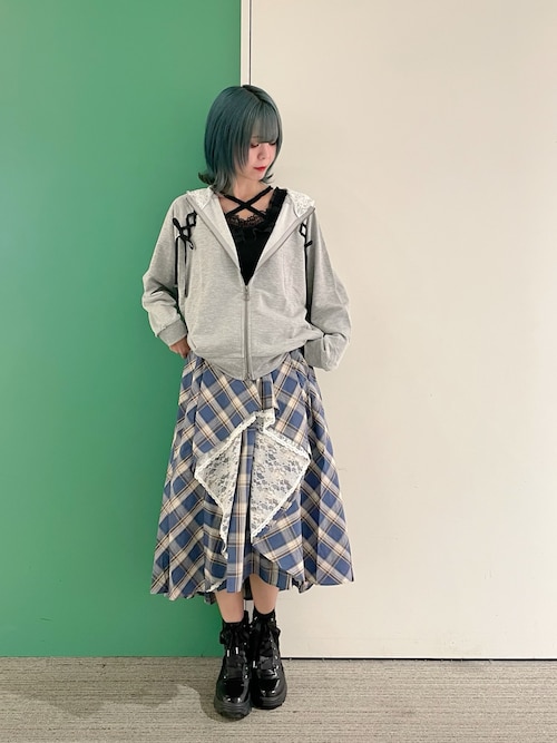 セール】チェック柄レースフリルスカート（スカート）｜axes femme