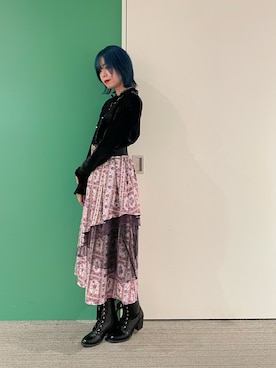 「axes femme（アクシーズファム）のローズ・ステンドグラスＳＫ（スカート）」を使った、sach1さん（レディース・166cm）の冬コーディネート