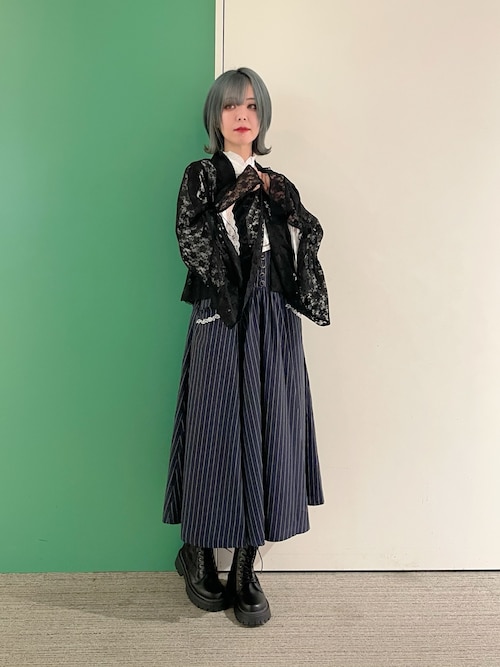 サス付プチローズ刺繍スカート（スカート）｜axes femme（アクシーズ