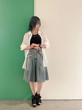 タンクトップハーパン タンクトップを使った「ハーフパンツ」の人気ファッション