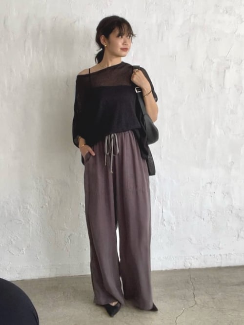 RIVE DROITE ☆ ペーパーポンチョニット RIVE DROITE（リヴドロワ） ニット セーター 「さらっと着やすい