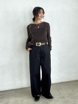 「RIVE DROITE（リヴドロワ）のレザービットローファー（ローファー）」を使った、rd_usui558さん（レディース・163cm）の秋コーディネート