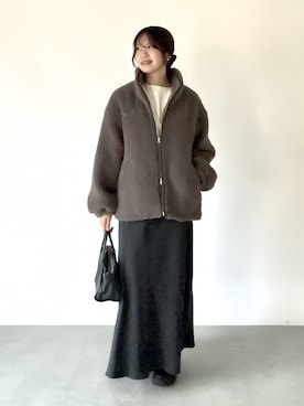 「アイテム（その他アウター、グレー系）」を使った、rd_usui558さん（レディース・163cm）の秋コーディネート