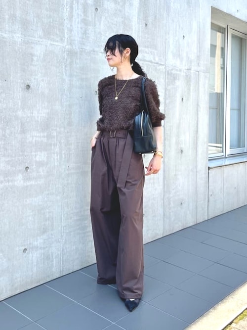 予約【こなれ感抜群】ベルテッドワイドパンツ