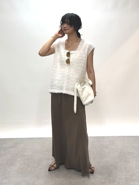 「スカートコーデ」｜「アイテム（ベスト）」を使った、rd_usui558さん（レディース・163cm）の夏コーディネート