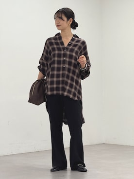 「RIVE DROITE（リヴドロワ）のレザービットローファー（ローファー）」を使った、rd_usui558さん（レディース・163cm）の秋コーディネート