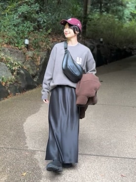 「RIVE DROITE（リヴドロワ）の【バックロゴが目を惹く】アスレチックロゴニット（ニット/セーター）」を使った、rd_usui558さん（レディース・163cm）の秋コーディネート